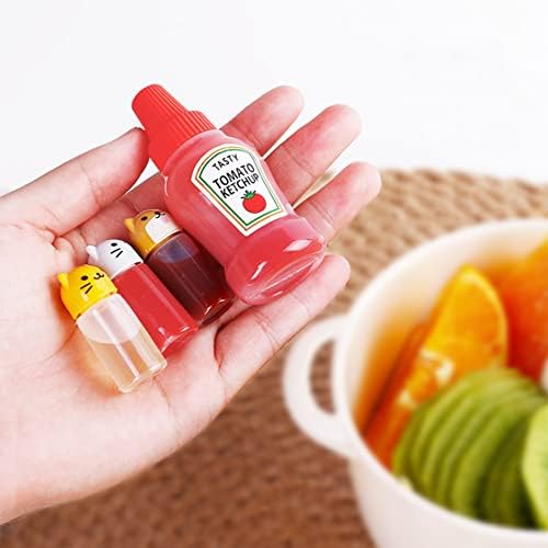 SagaSave Mini Condiment Squeeze Bottles Cute Cat Dog Shaped Set
