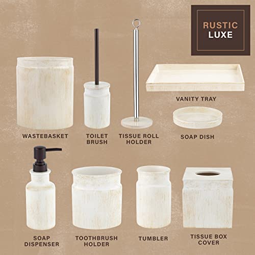 Rustic Luxe Small Bathroom Trash Can - Modern Farmhouse Decor