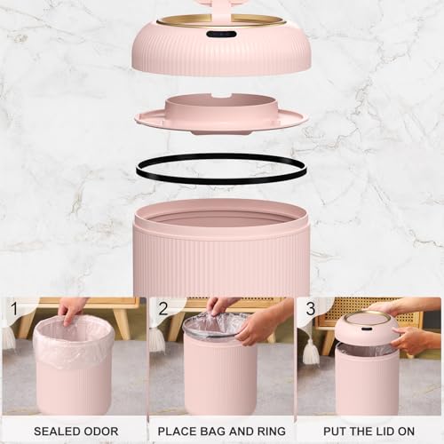 Smart Bathroom Trash Can with Touchless Lid