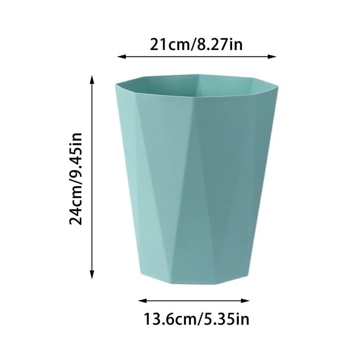 Polygon Small Trash Can - Blue Compact Stylish