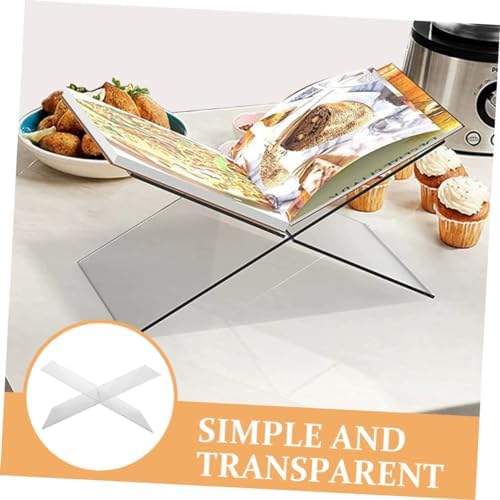 OKUMEYR Acrylic Cookbook Stand Book Holder Display Stand