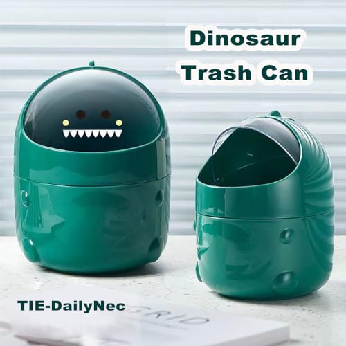 Green Dinosaur Desktop Trash Can with 90 Bags 1