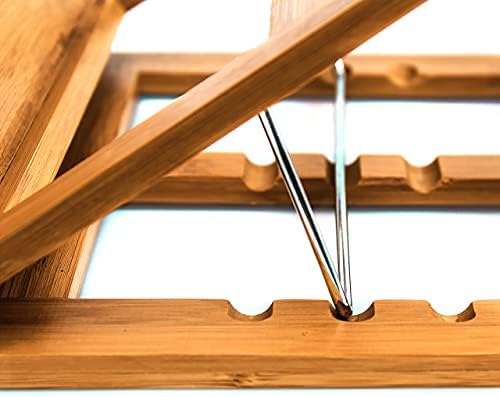 Relaxdays Bamboo Cookbook Stand Adjustable Angle