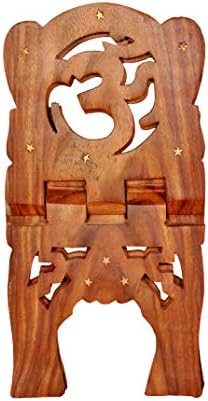 Folding Hand-Crafted Wooden Book Stand 13 Inches Brown