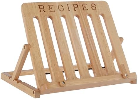 Premier Rubberwood Book Stand for Kitchen Desk