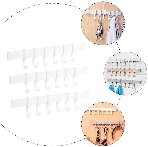 NUOBESTY 3pcs Rotatable Adhesive Hooks Organizer