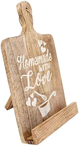 Boston Warehouse Wood Cookbook Stand with Tablet Holder