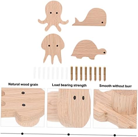 Sosoport Animal Wall Hooks with Oak Design