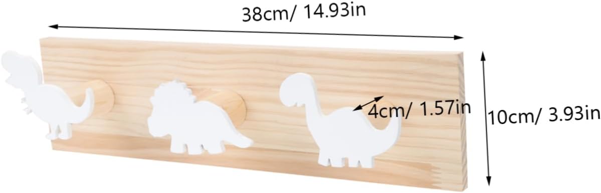 PRETYZOOM Dinosaur Wooden Hook Coat Hat Hanger