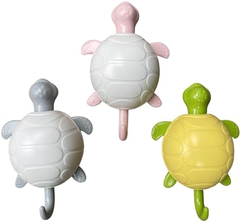 3PCS Cute Sea Turtle Wall Hooks with Gravity Pop-Up Design