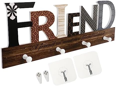 PRETYZOOM Wooden Wall Hook for Clothes and Hats