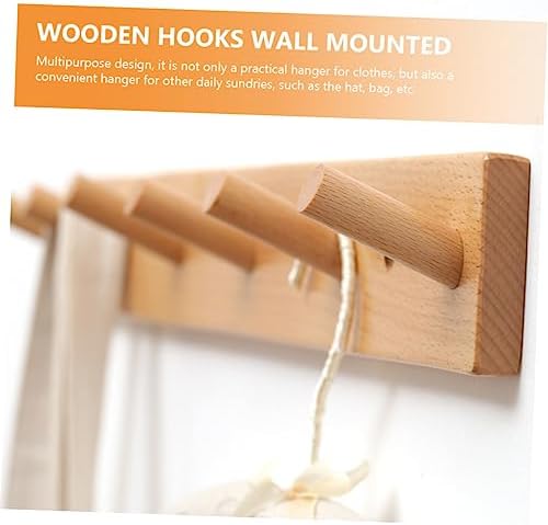 Wooden Wall Hooks for Clothes and Hats Sturdy Design