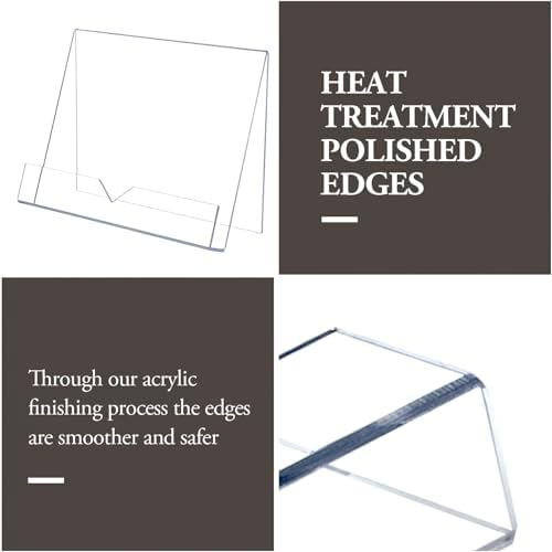 MyGift Modern 4 mm Clear Acrylic Cookbook Holder Set of 2 1