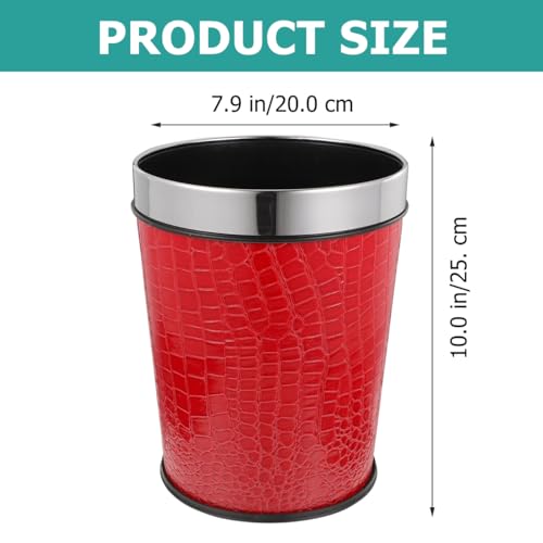 Ciieeo Leather Trash Bin Retro Style 5L Black