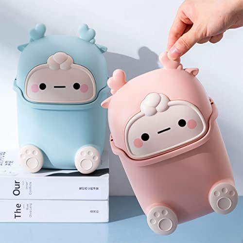 Cute Deer Desktop Trash Can with 90 Bags Pink 1