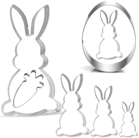 Easter Cookie Cutters Set with Bunny Chick Egg Shapes