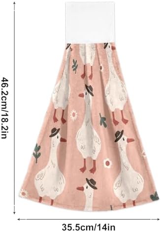 OTVEE Cute Goose Pattern Kitchen Towels 2 Pieces