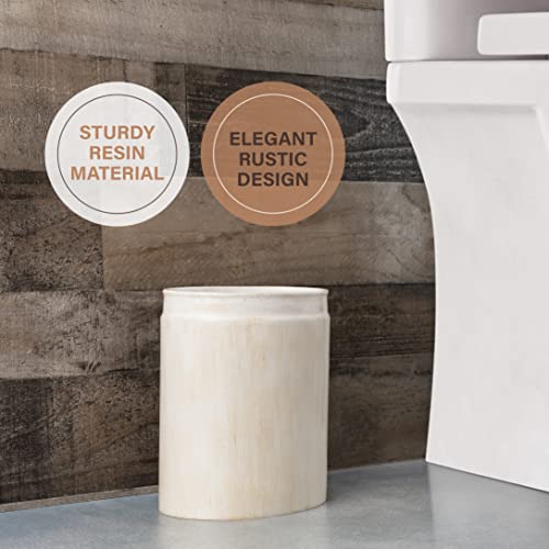 Rustic Luxe Small Bathroom Trash Can - Modern Farmhouse Decor
