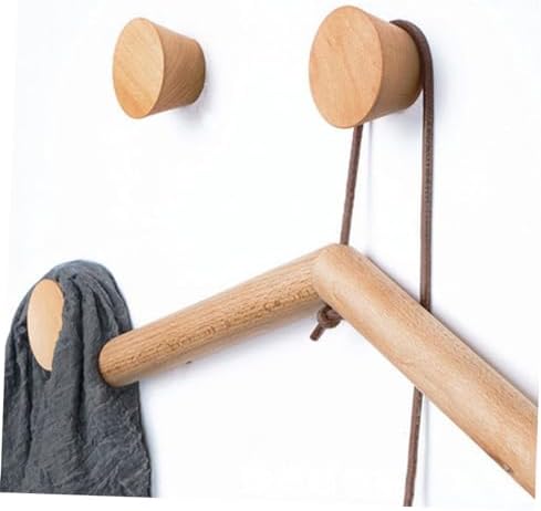 Wakauto 3pcs Beech Wall Hooks Multifunctional Rack