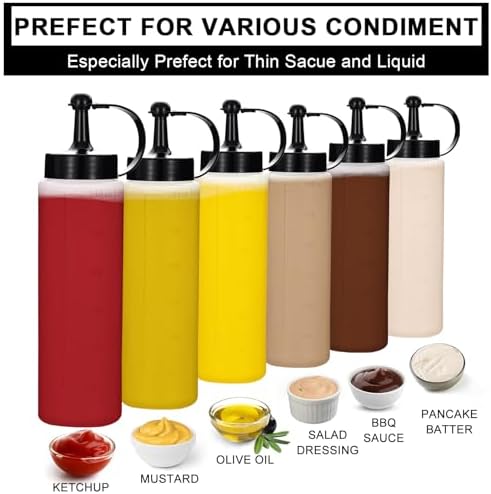 Uceoo 2 Pack 10oz Plastic Squeeze Bottles with Cap Funnel