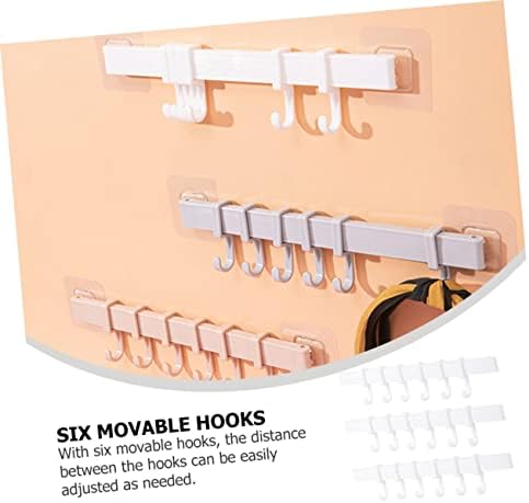 NUOBESTY 3pcs Rotatable Adhesive Hooks Organizer