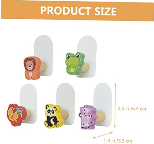 Hohopeti Wooden Animal Hooks 5pcs Wall Decor 1