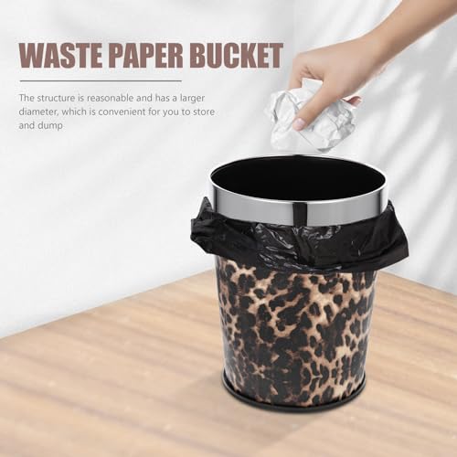 COHEALI 5L Metal Trash Can with Fixed Bag Ring