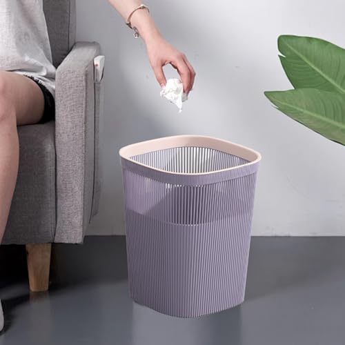 Stylish Round Trash Can with Lid for Bathrooms and Kitchens