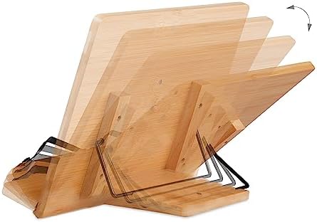 Relaxdays Bamboo Reading Stand with 4 Tilt Angles