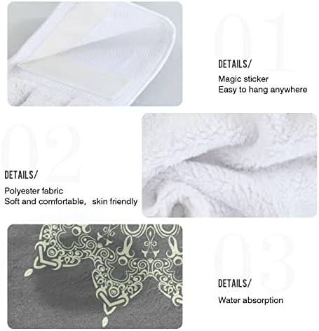 Vnurnrn Hand Towels Set 2 Pcs Elegant Mandala Design