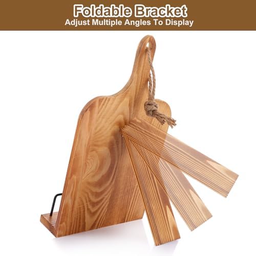 2 Pack Wooden Cookbook Stand for Kitchen Counter 1