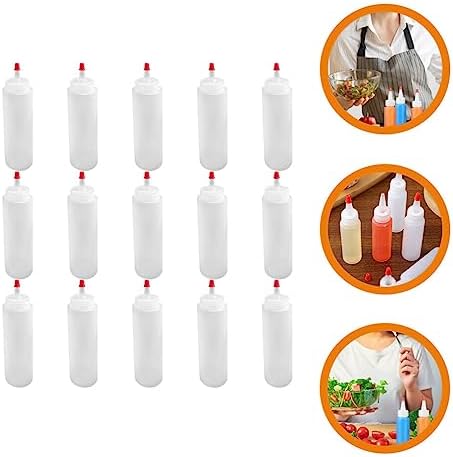 Luxshiny 15PCS Clear Condiment Squeeze Bottles