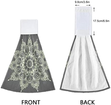 Vnurnrn Hand Towels Set 2 Pcs Elegant Mandala Design