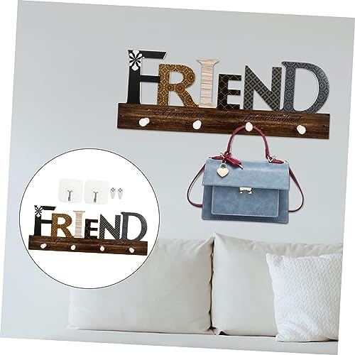 PRETYZOOM Wooden Wall Hook for Clothes and Hats