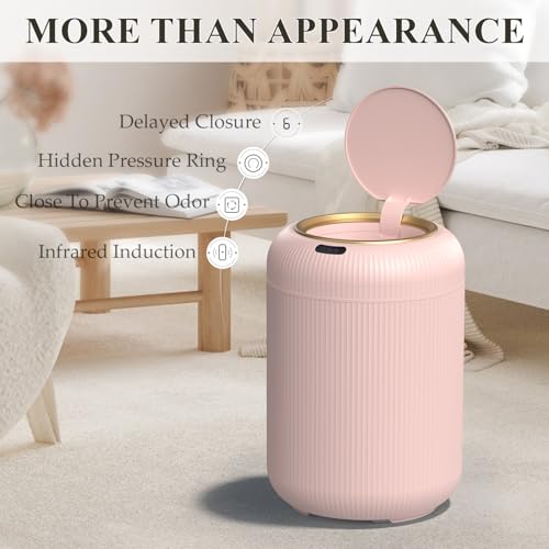 Smart Bathroom Trash Can with Touchless Lid