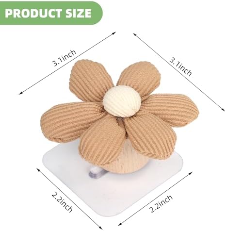 2 Pack Adhesive Wall Hooks with Flower Design Khaki 1