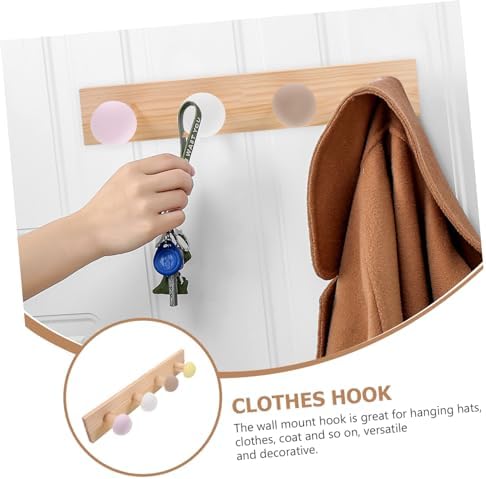1set Wooden Wall Hook Heavy Duty Sturdy for Bathroom Living Room Office