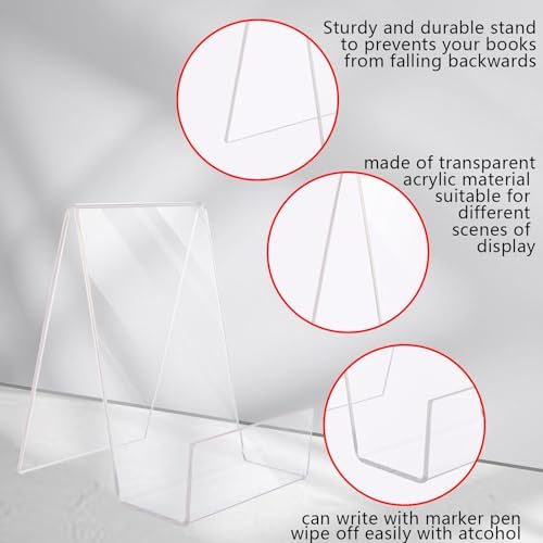 ASelected 6Pcs Clear Acrylic Book Stand Set
