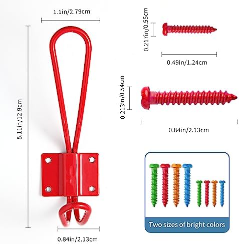 Kids Wall Hooks Set of 8 - Double Hooks for Kids