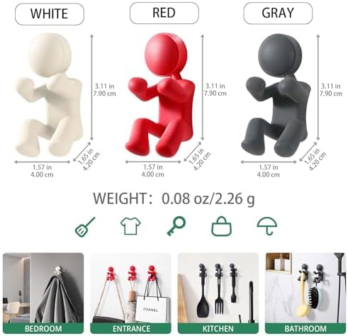 Pariveca Creative Doll Silicone Hooks 4 Pcs Gray