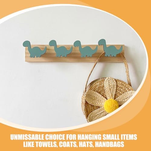2pcs Dinosaur Wall Hooks Wooden Coat Racks for Boys