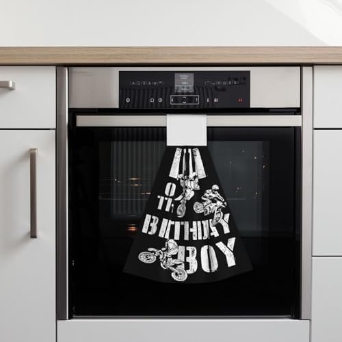 Birthday Boy Motocross Dirt Bikes Dish Cloths with Hook Loop