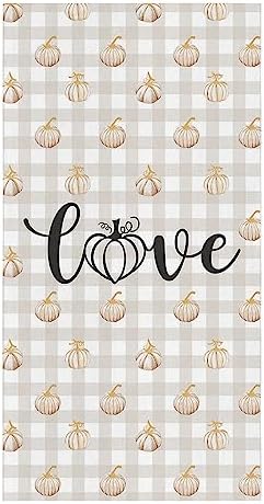 ZOE GARDEN Thanksgiving Love Kitchen Towel 18x28 Plaid Quick Dry Absorbent Durable