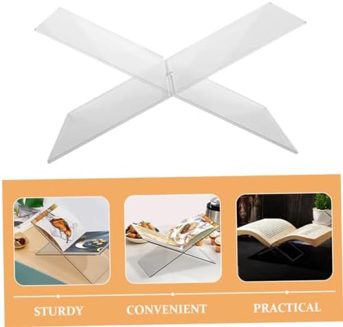OKUMEYR Acrylic Cookbook Stand Book Holder Display Stand