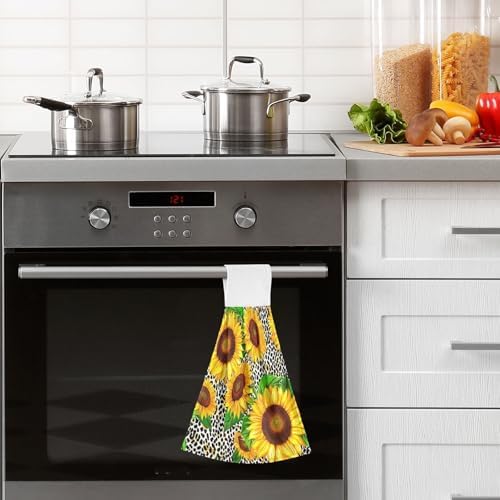 RPLIFE Vibrant Sunflowers Dish Towels Set of 2 with Hanging Loops