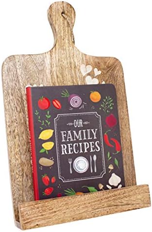 Boston Warehouse Wood Cookbook Stand with Tablet Holder
