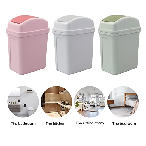 Innouse 7L Small Garbage Can with Swing Lid Pink