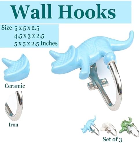 Alpha Living Home - Ceramic Wall Hooks Set of 3 Animal Shaped