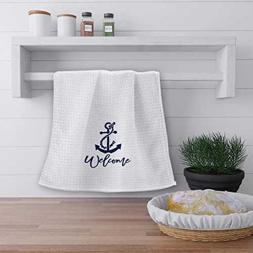 OHSUL Nautical Anchor Beach Towels for Kitchen Bath Hotel