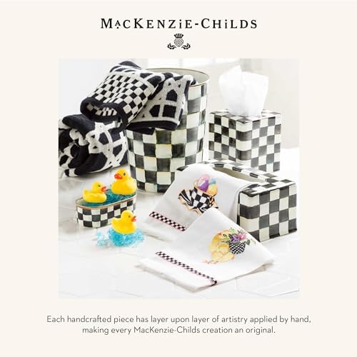 MacKenzie-Childs Enamel Waste Bin Tissue Box Cover Set